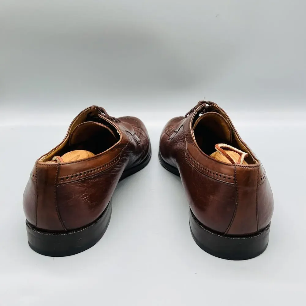 Mezlan Shoes Mens 12 Brown Leather Hudson Wingtip Derby Oxford Dress Brogue
